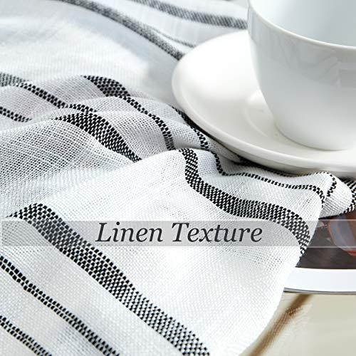 SXZJTEX Black and White Striped Cafe Curtains 84 Inch Length